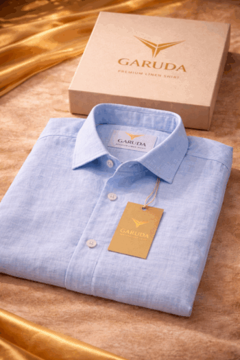 Aquablue Stiff Cotton Shirt Fabric for Formal Wear