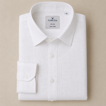 PURE LINEN 40 LEA Premium White Shirt for Men