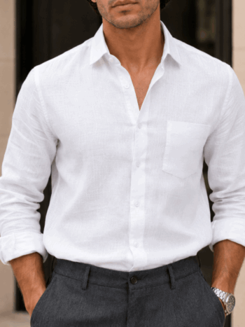 PURE LINEN 80 LEA Premium Men's Shirt – Ultra Fine Luxury Linen | Lightweight, Breathable & Elegant